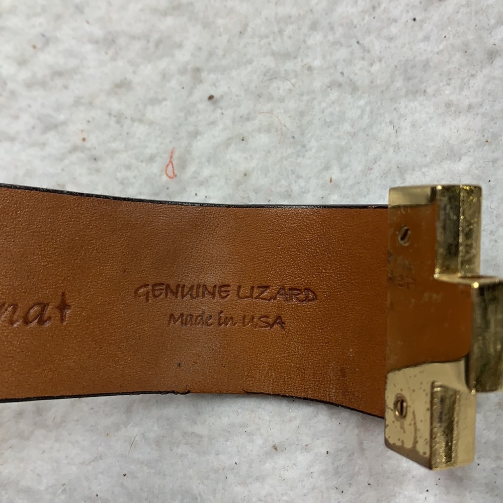 leighelena‎ Wide Cognac lizard jigsaw cuff - Picture 7 of 9